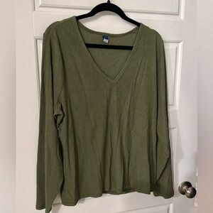 Old Navy Ribbed V-Neck Long Sleeve Top XXL
